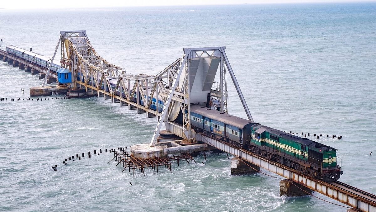 Rameswaram Pamban Sea Bridge Route